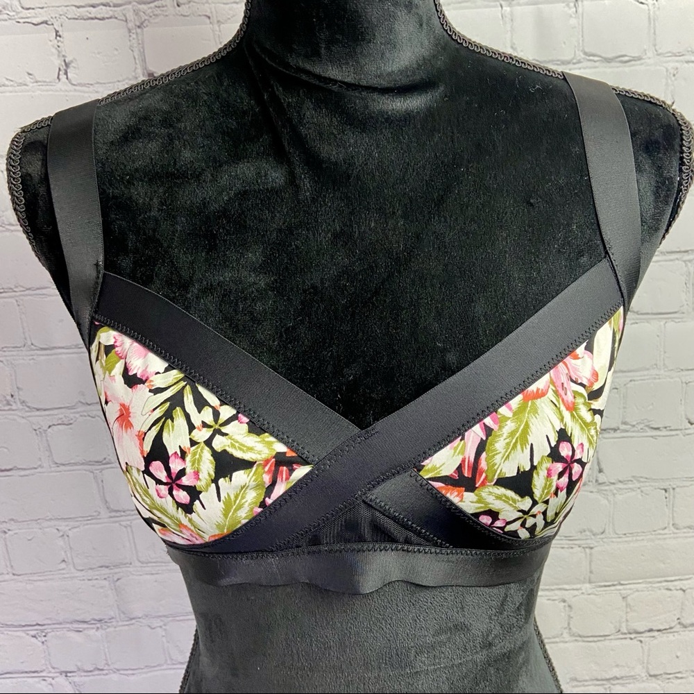 H&M Color Block Tropical Pattern Bikini Top